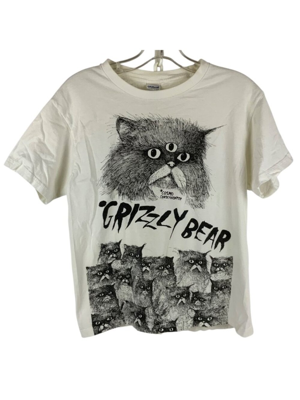 Grizzly Bear Band T-Shirt White Gildan Softstyle Cosmo Consciousness Size Small